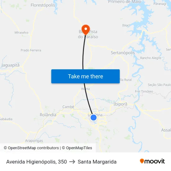 Avenida Higienópolis, 350 to Santa Margarida map