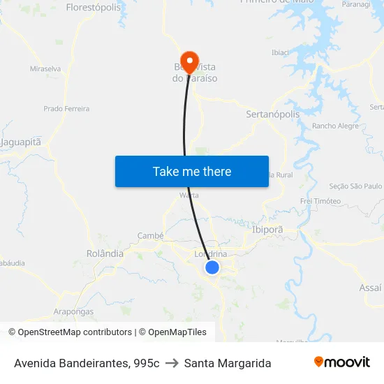 Avenida Bandeirantes, 995c to Santa Margarida map