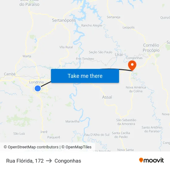 Rua Flórida, 172 to Congonhas map