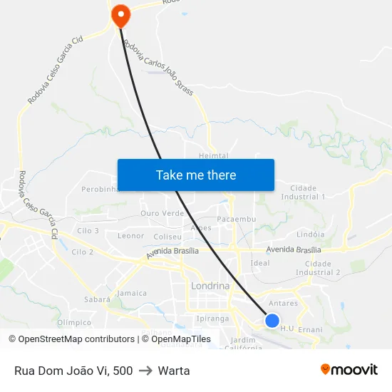 Rua Dom João Vi, 500 to Warta map