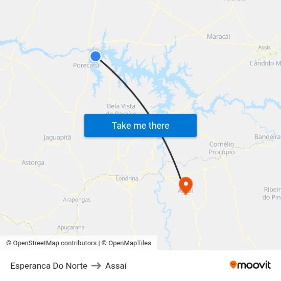 Esperanca Do Norte to Assaí map