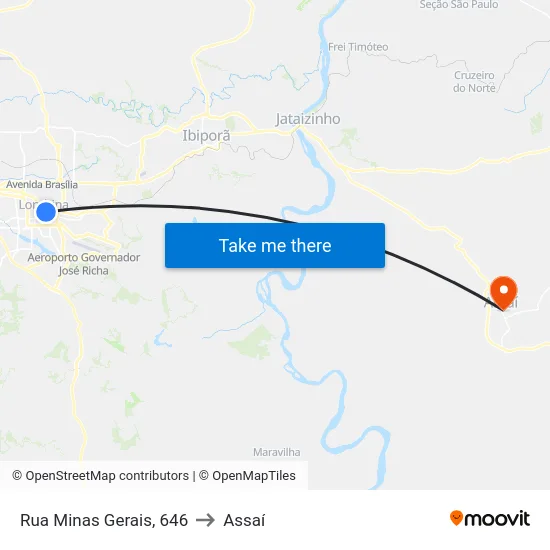 Rua Minas Gerais, 646 to Assaí map