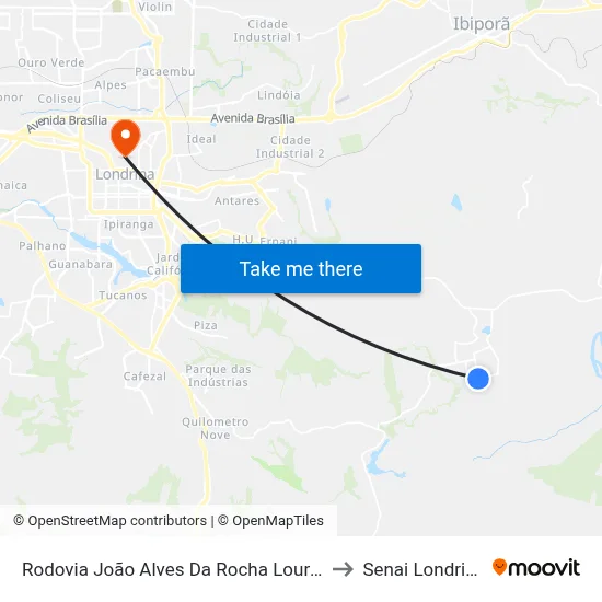 Rodovia João Alves Da Rocha Loures to Senai Londrina map