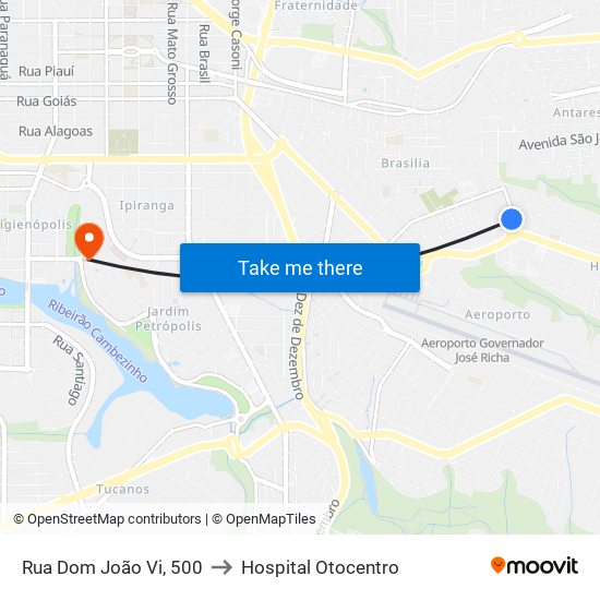 Rua Dom João Vi, 500 to Hospital Otocentro map