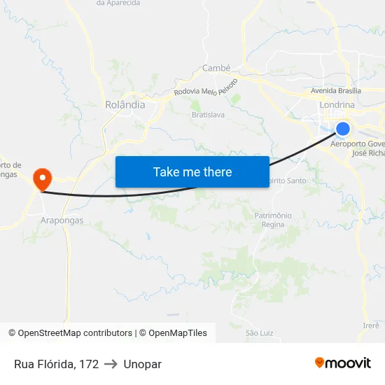 Rua Flórida, 172 to Unopar map