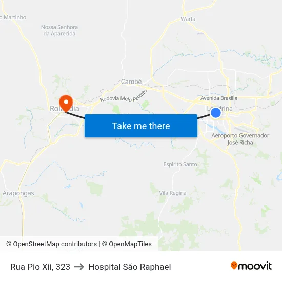 Rua Pio Xii, 323 to Hospital São Raphael map