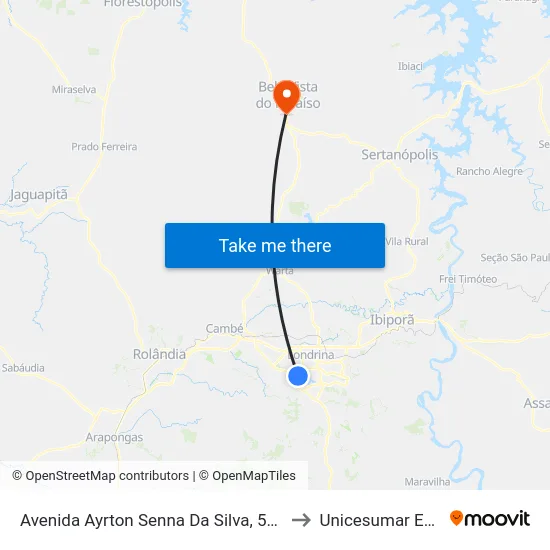 Avenida Ayrton Senna Da Silva, 509 to Unicesumar  Ead map