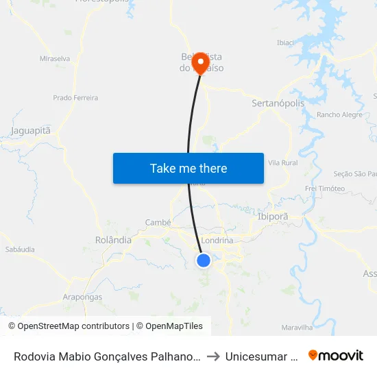 Rodovia Mabio Gonçalves Palhano, 300 to Unicesumar  Ead map