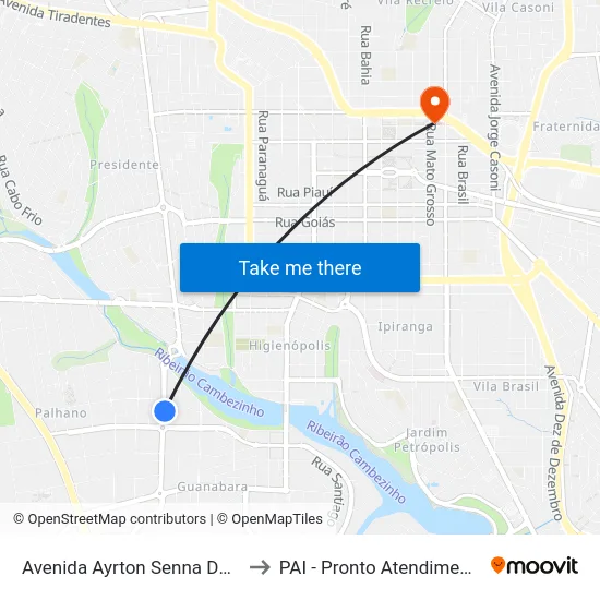Avenida Ayrton Senna Da Silva, 509 to PAI - Pronto Atendimento Infantil map
