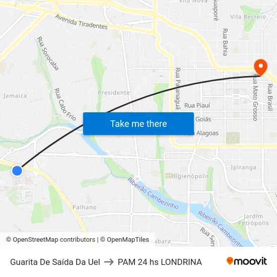 Guarita De Saída Da Uel to PAM 24 hs LONDRINA map