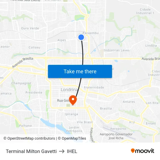 Terminal Milton Gavetti to IHEL map