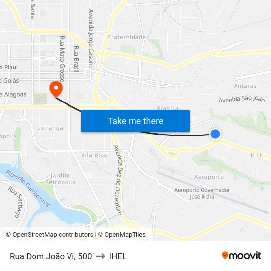 Rua Dom João Vi, 500 to IHEL map