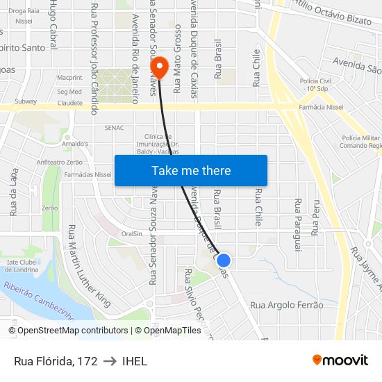 Rua Flórida, 172 to IHEL map