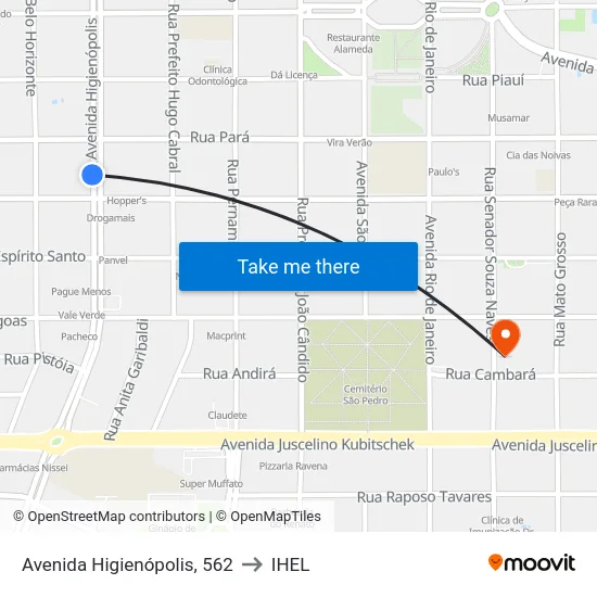 Avenida Higienópolis, 562 to IHEL map