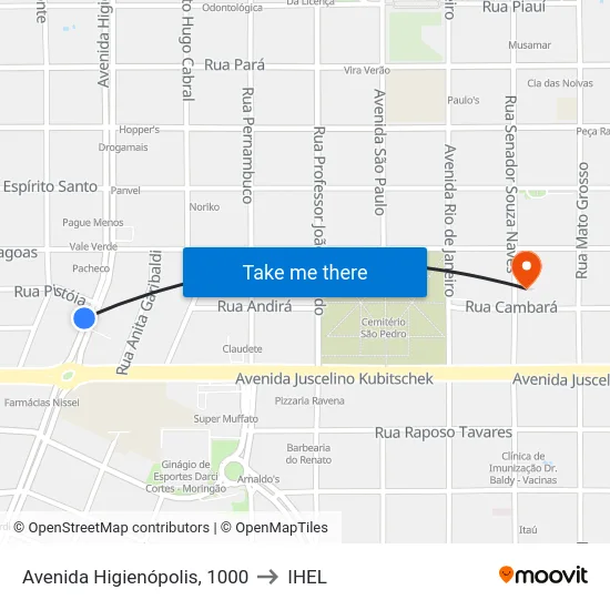 Avenida Higienópolis, 1000 to IHEL map