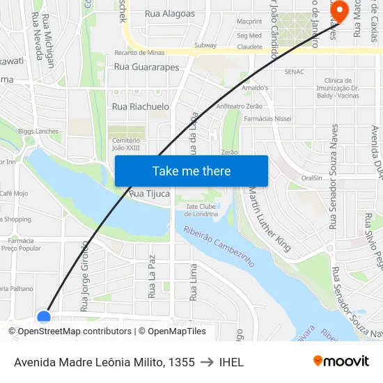 Avenida Madre Leônia Milito, 1355 to IHEL map