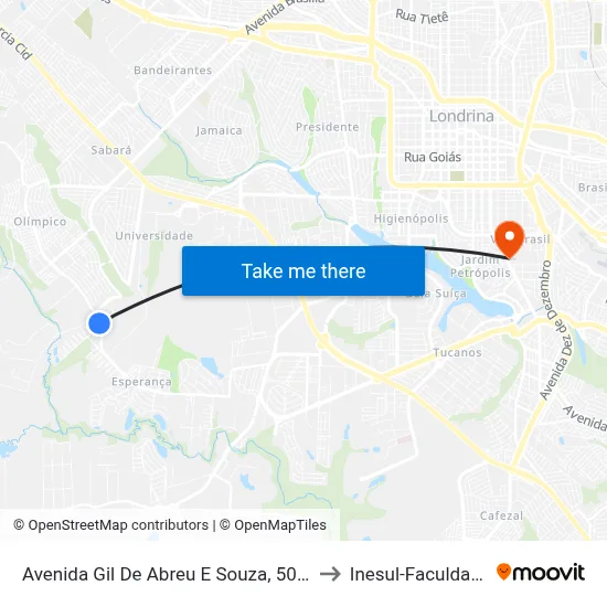 Avenida Gil De Abreu E Souza, 5000 to Inesul-Faculdade map