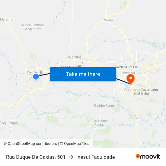 Rua Duque De Caxias, 501 to Inesul-Faculdade map