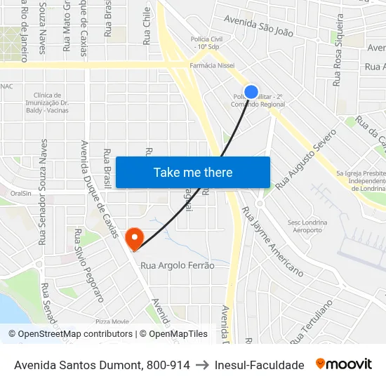 Avenida Santos Dumont, 800-914 to Inesul-Faculdade map