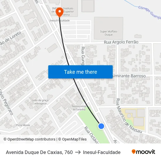 Avenida Duque De Caxias, 760 to Inesul-Faculdade map