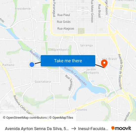 Avenida Ayrton Senna Da Silva, 509 to Inesul-Faculdade map