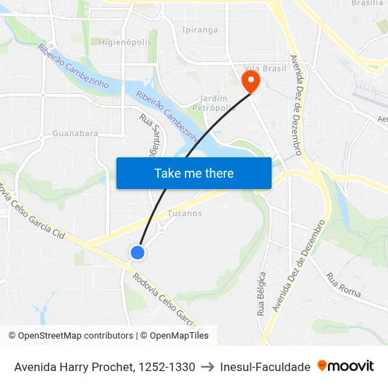 Avenida Harry Prochet, 1252-1330 to Inesul-Faculdade map