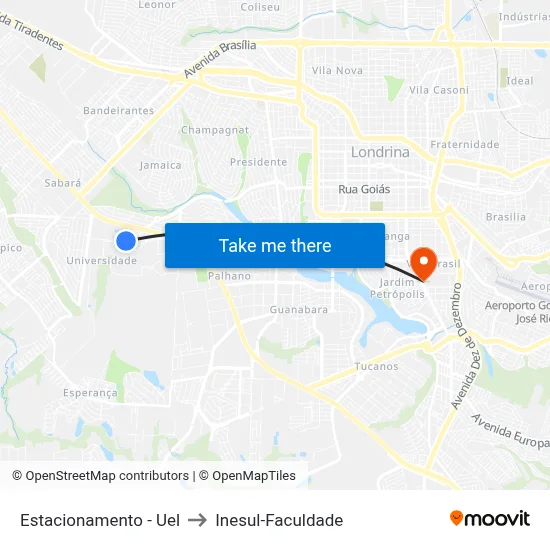Estacionamento - Uel to Inesul-Faculdade map
