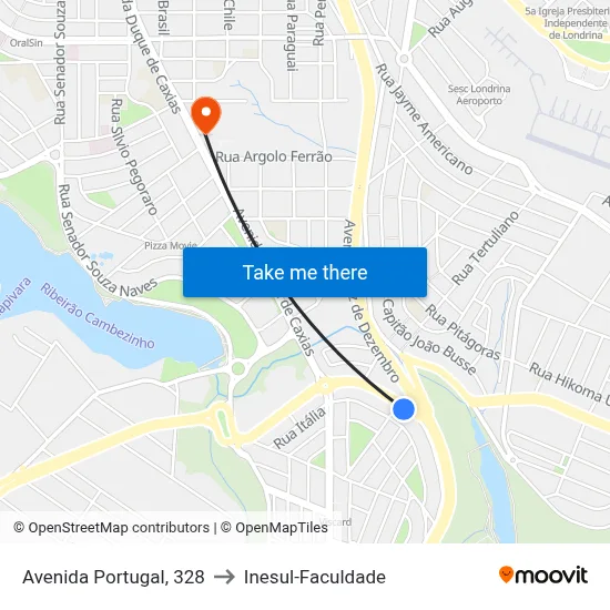 Avenida Portugal, 328 to Inesul-Faculdade map