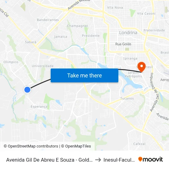 Avenida Gil De Abreu E Souza - Golden Hills, 1 to Inesul-Faculdade map