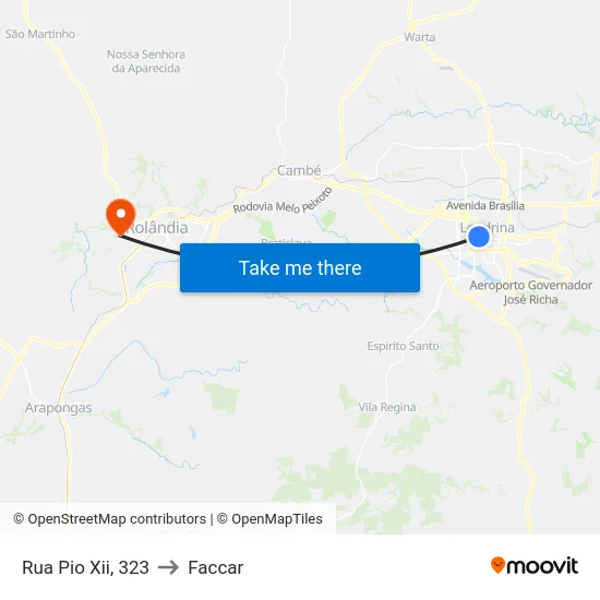 Rua Pio Xii, 323 to Faccar map