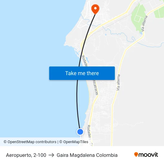 Aeropuerto, 2-100 to Gaira Magdalena Colombia map