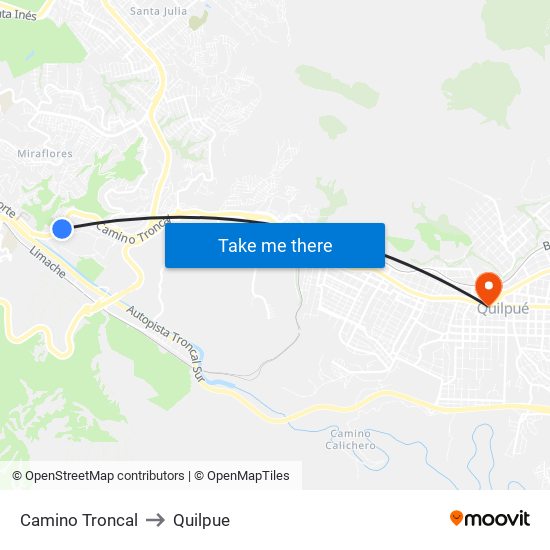 Camino Troncal to Quilpue map