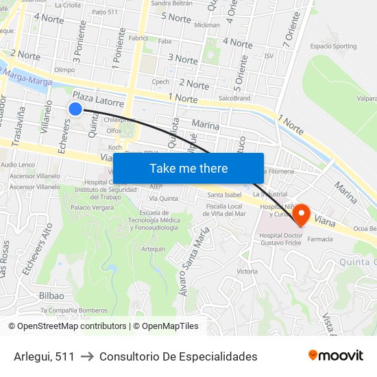 Arlegui, 511 to Consultorio De Especialidades map