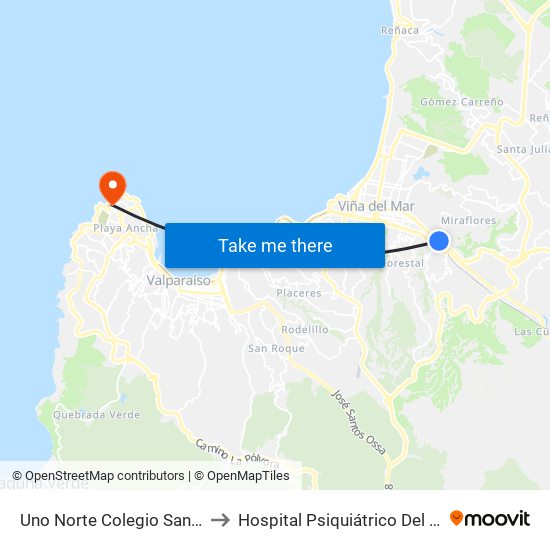 Uno Norte Colegio San Ignacio to Hospital Psiquiátrico Del Salvador map