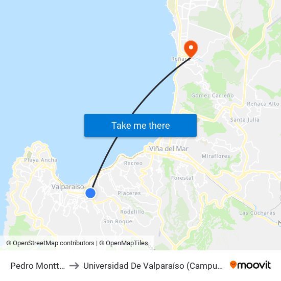 Pedro Montt, 2998 to Universidad De Valparaíso (Campus De La Salud) map