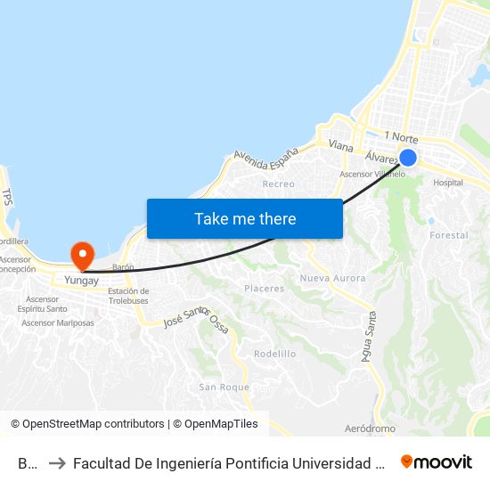 Bohn to Facultad De Ingeniería Pontificia Universidad Católica De Valparaíso map