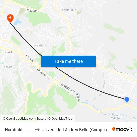 Humboldt - Quidora to Universidad Andrés Bello (Campus Viña Del Mar) map