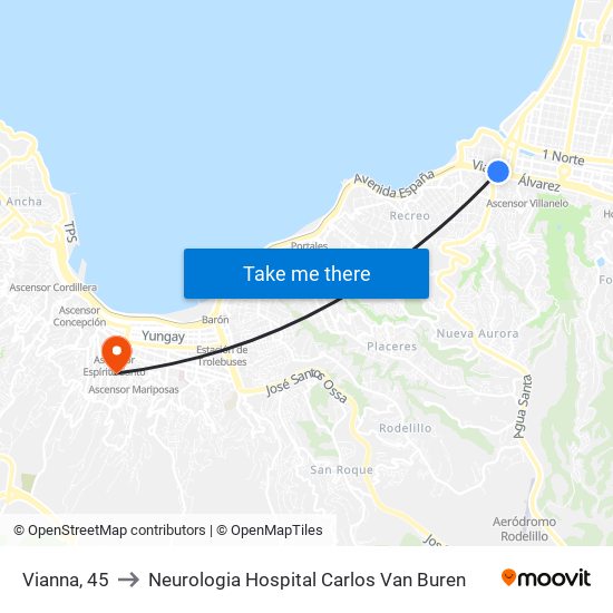 Vianna, 45 to Neurologia Hospital Carlos Van Buren map