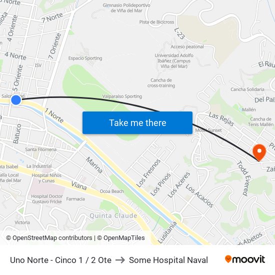 Uno Norte - Cinco 1 / 2 Ote to Some Hospital Naval map