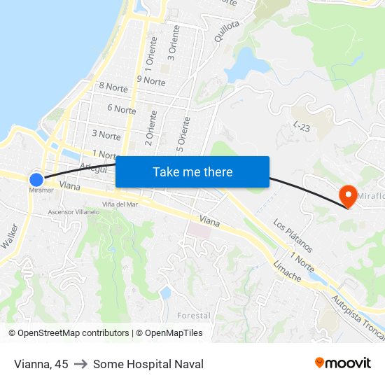 Vianna, 45 to Some Hospital Naval map