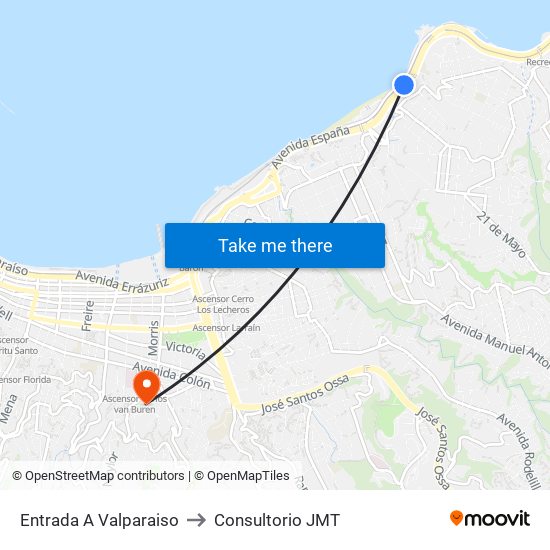 Entrada A Valparaiso to Consultorio JMT map
