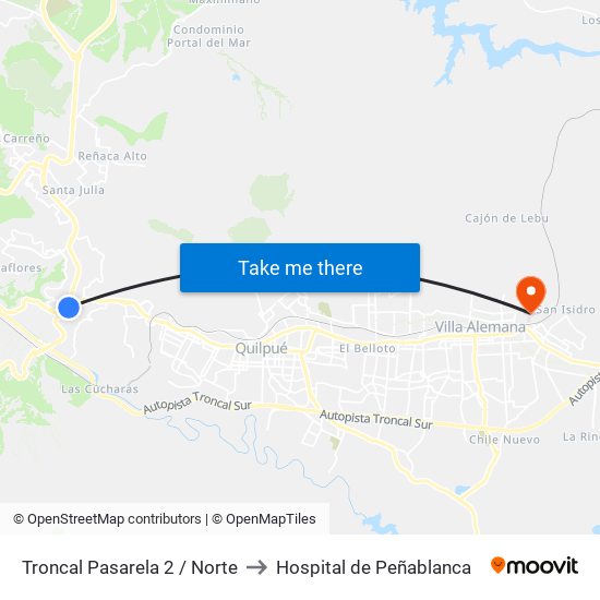 Troncal Pasarela 2 / Norte to Hospital de Peñablanca map