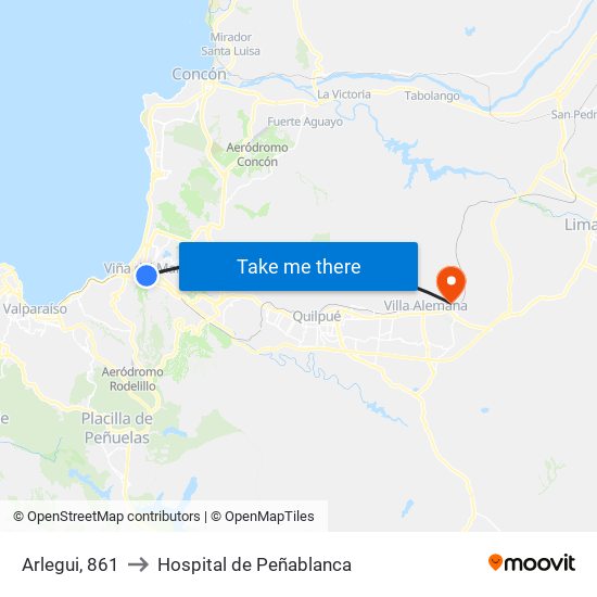 Arlegui, 861 to Hospital de Peñablanca map