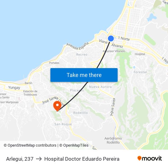 Arlegui, 237 to Hospital Doctor Eduardo Pereira map