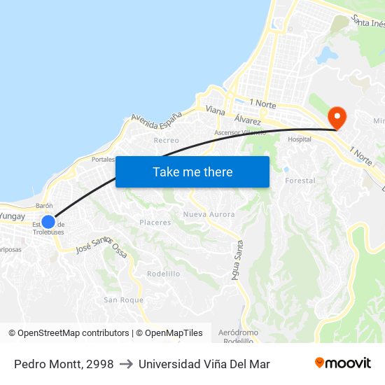 Pedro Montt, 2998 to Universidad Viña Del Mar map