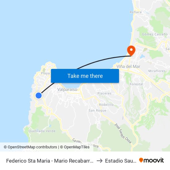 Federico Sta Maria - Mario Recabarren / Poniente to Estadio Sausalito map