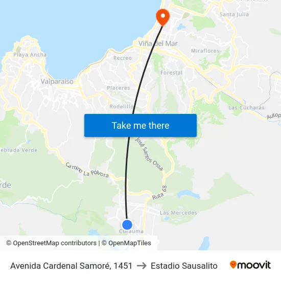 Avenida Cardenal Samoré, 1451 to Estadio Sausalito map