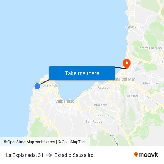 La Explanada, 31 to Estadio Sausalito map