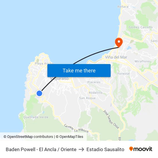 Baden Powell - El Ancla / Oriente to Estadio Sausalito map