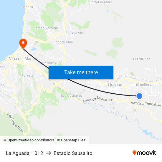 La Aguada, 1012 to Estadio Sausalito map